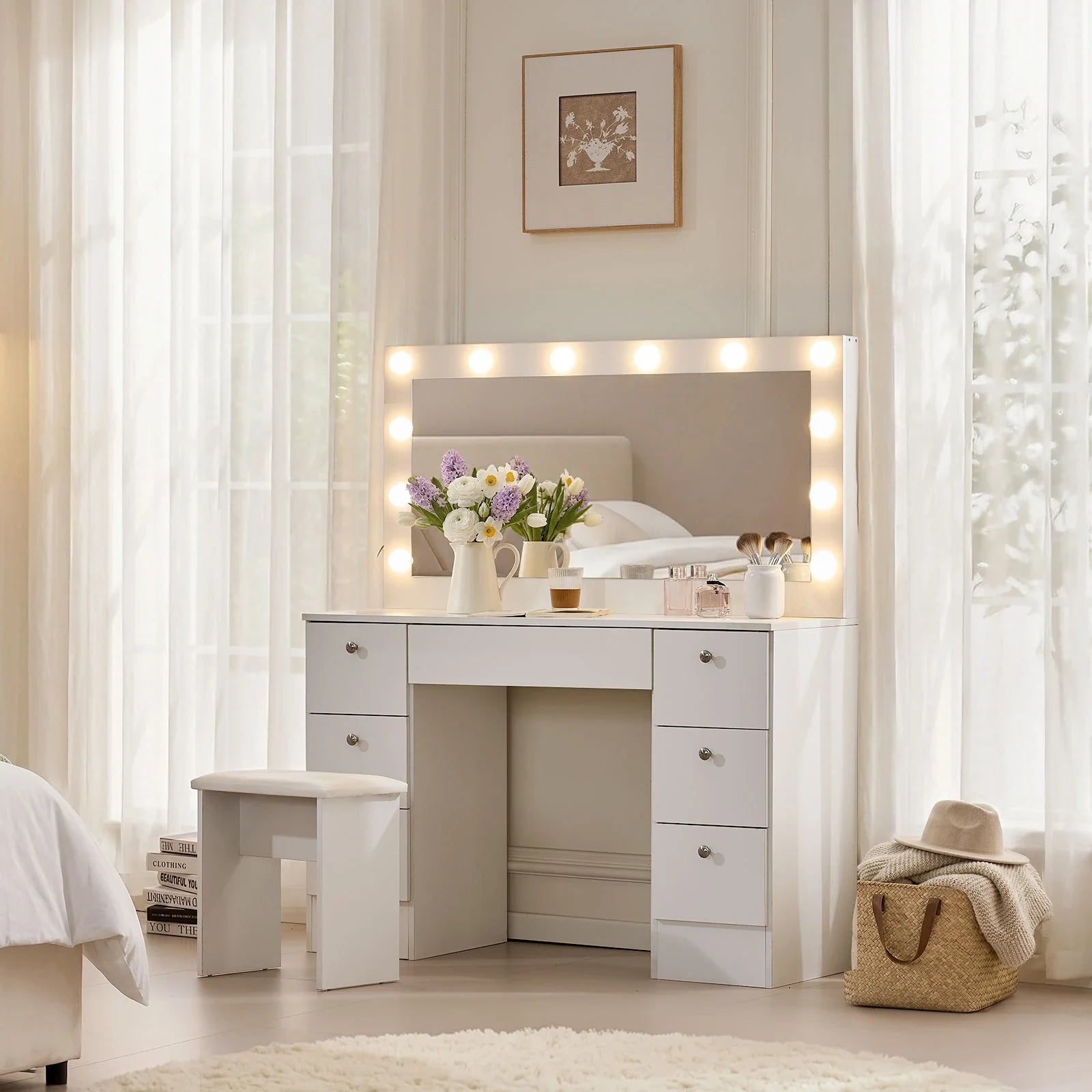 Modena Hollywood Dressing Table Set-0
