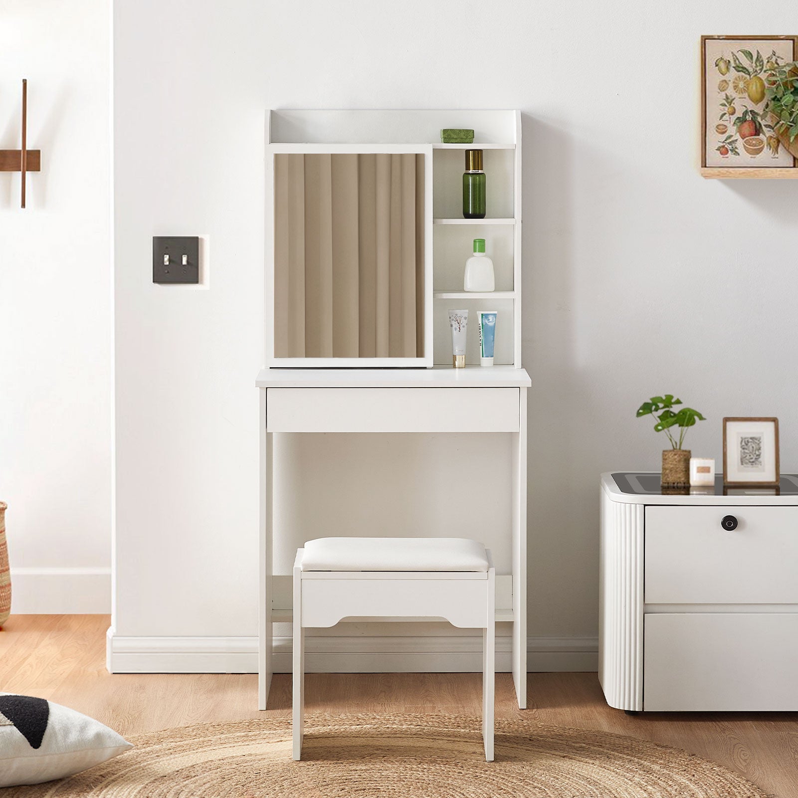 Mona Small Dressing Table Set [with Sliding Mirror]-5