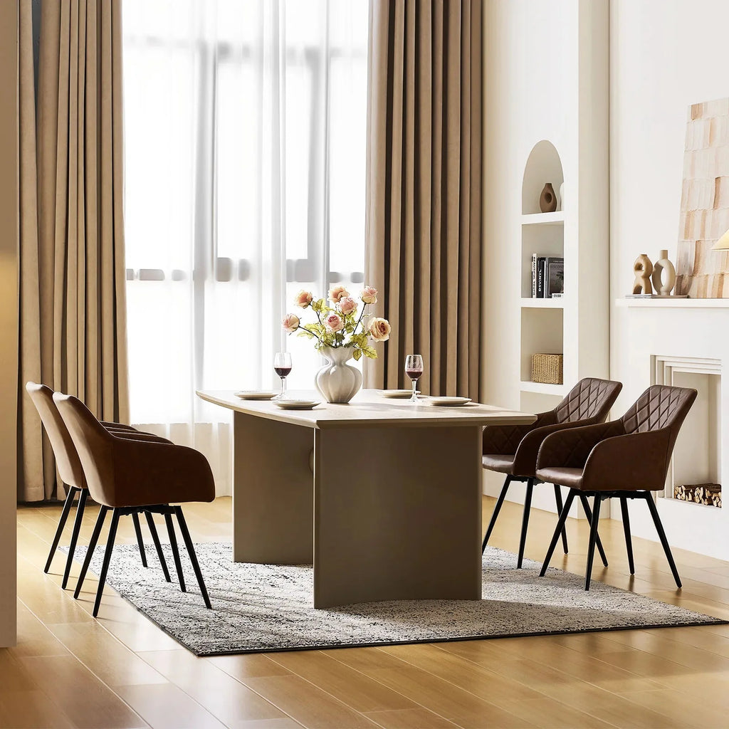 Moree Faux Leather Swivel Dining Chair-4
