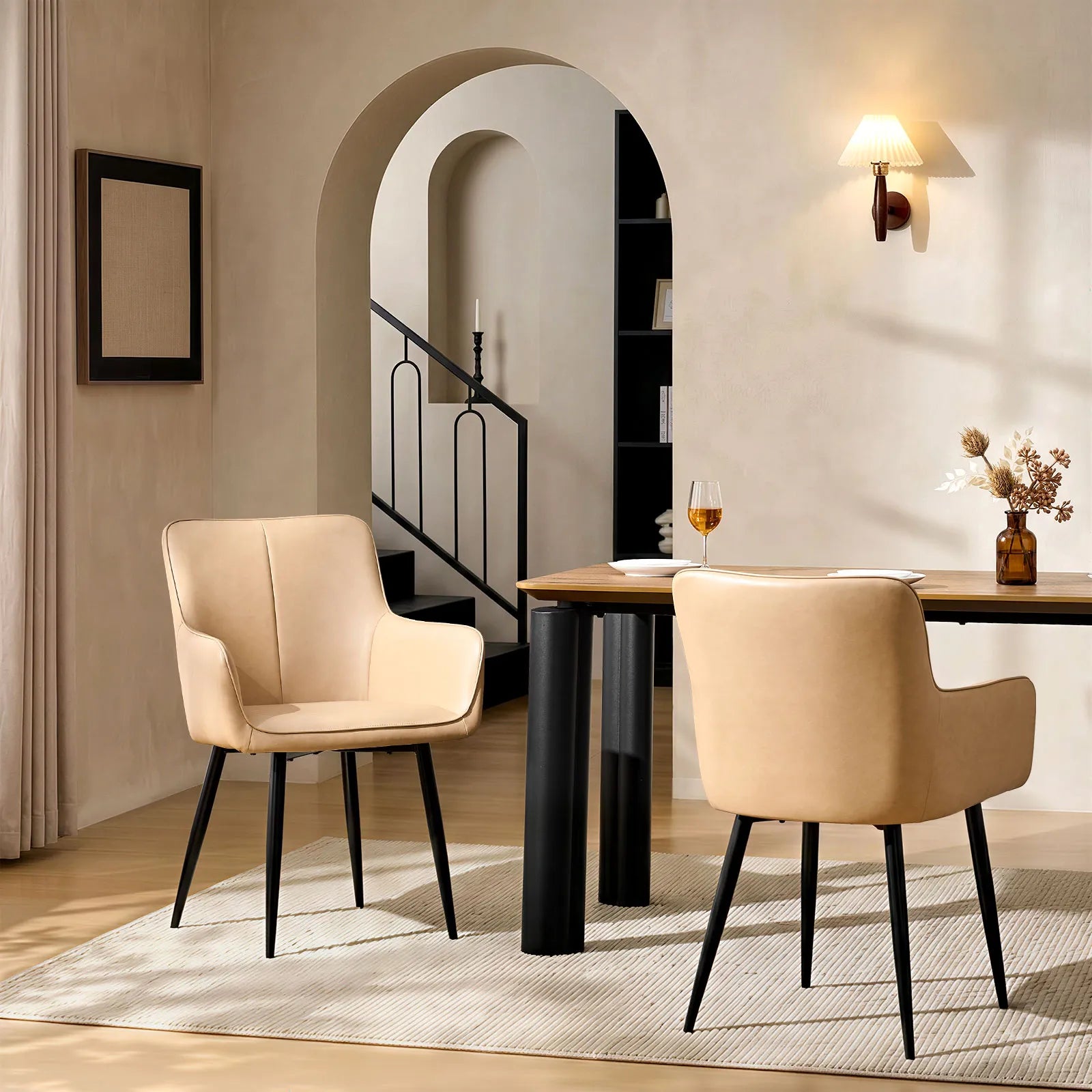 Muhsina Faux Leather Dining Chair-5