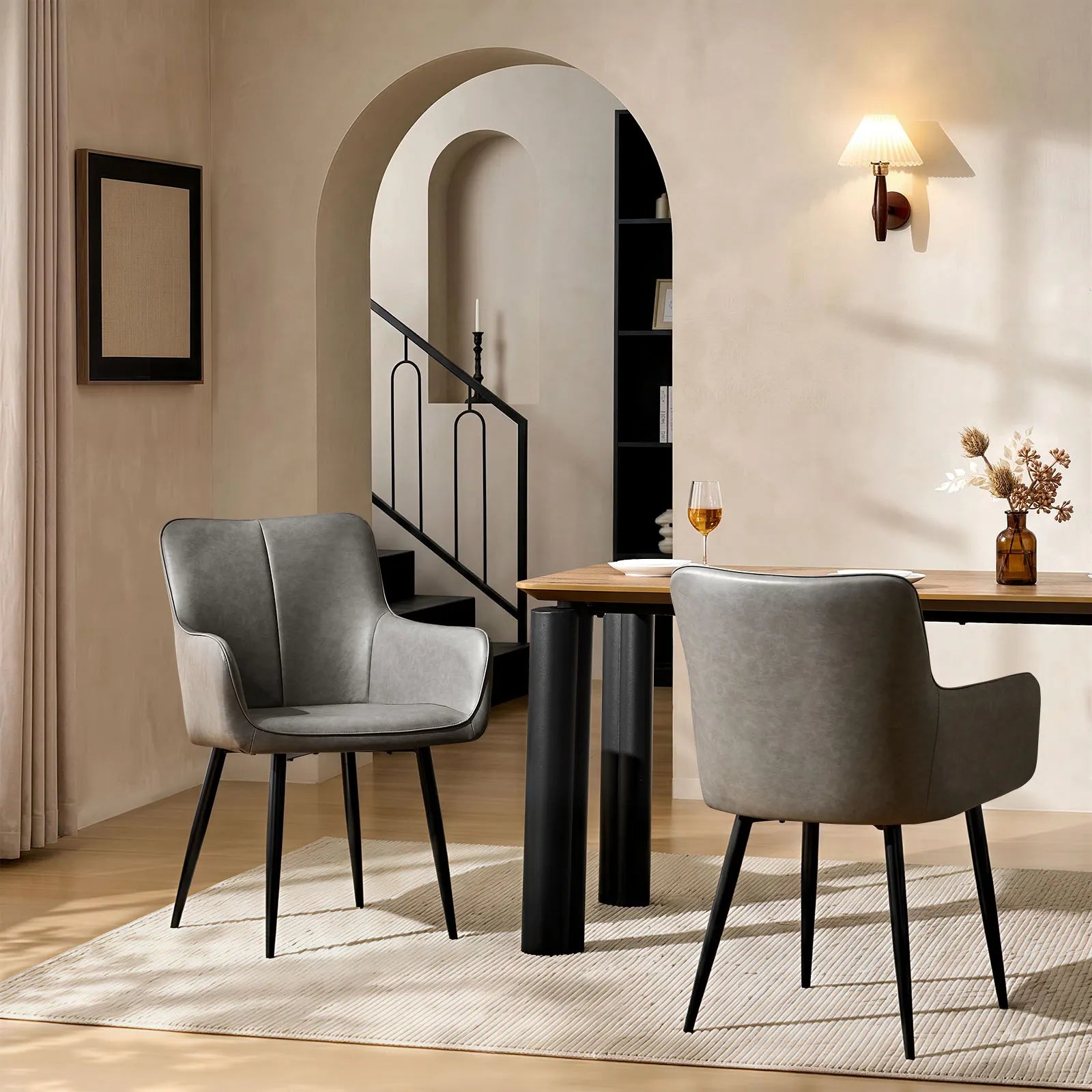 Muhsina Faux Leather Dining Chair-8
