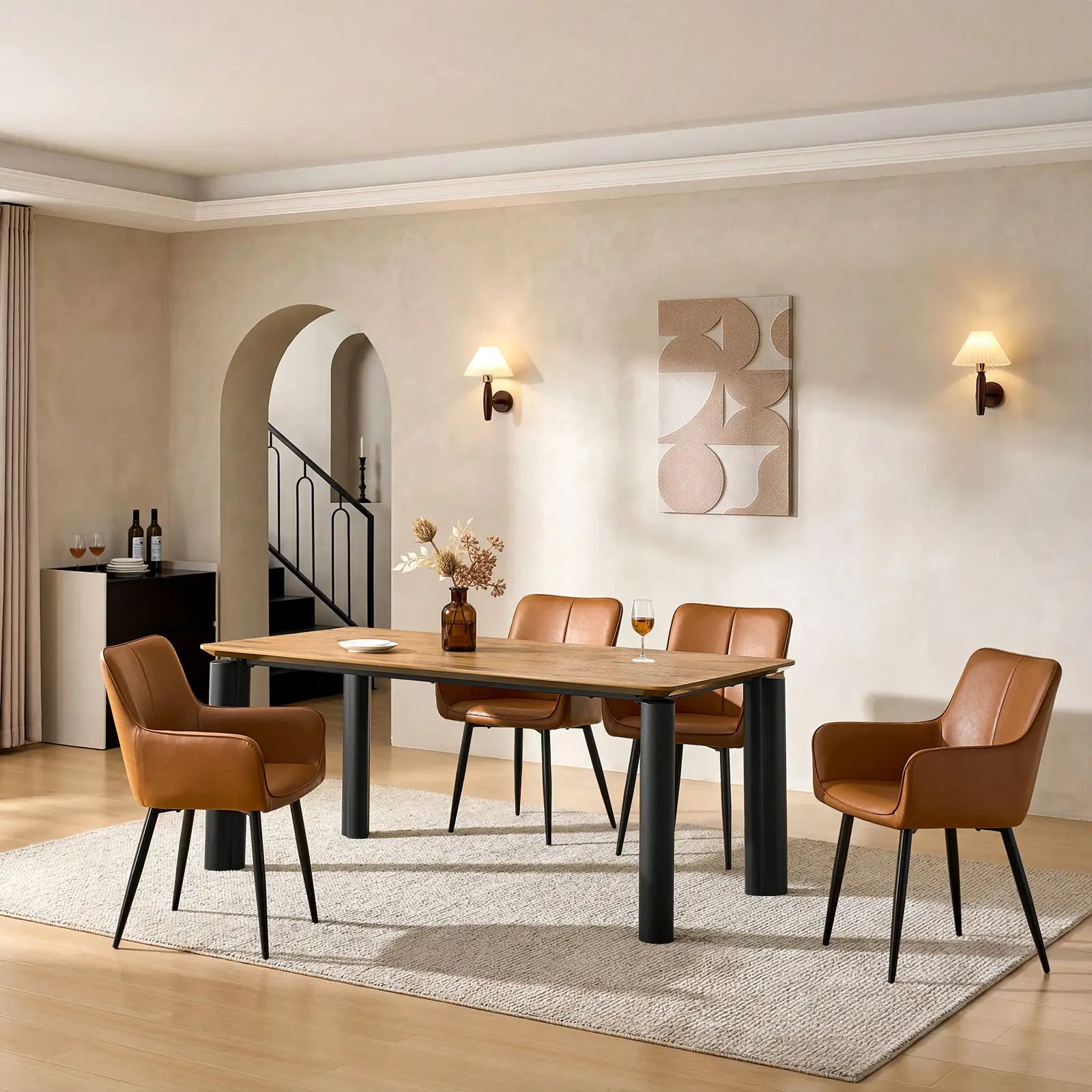 Muhsina Faux Leather Dining Chair-3