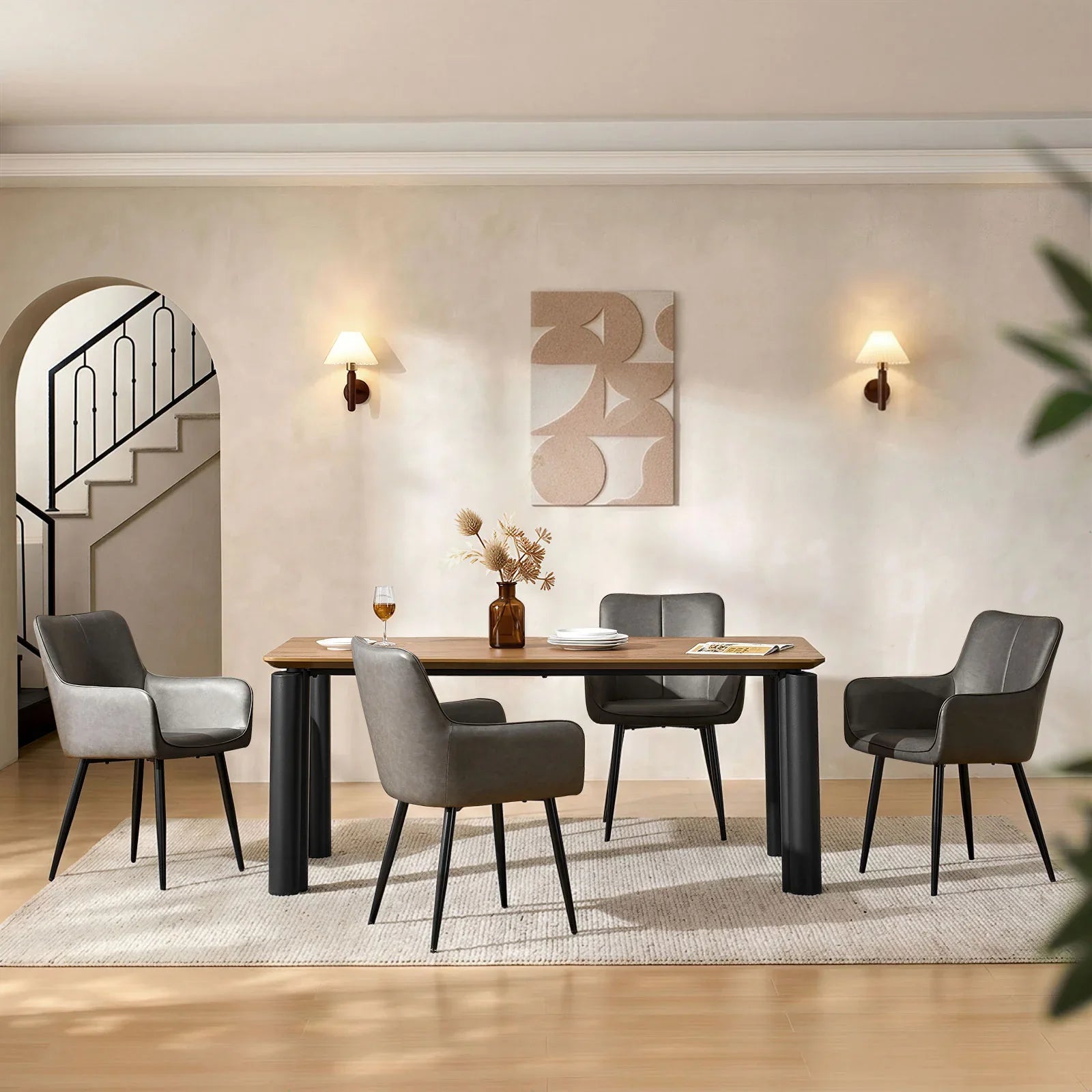 Muhsina Faux Leather Dining Chair-9