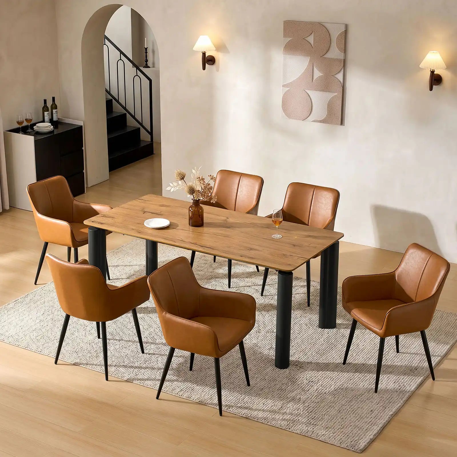 Muhsina Faux Leather Dining Chair-4