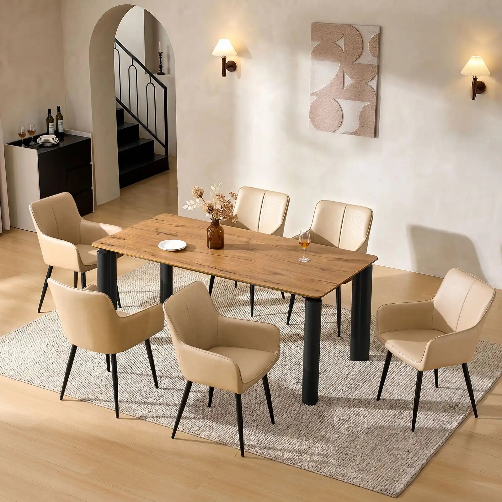 Muhsina Faux Leather Dining Chair-7