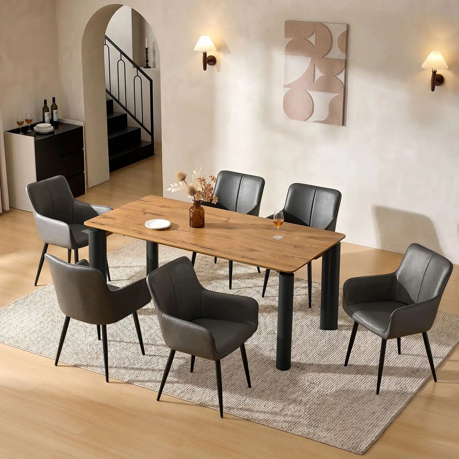 Muhsina Faux Leather Dining Chair-10