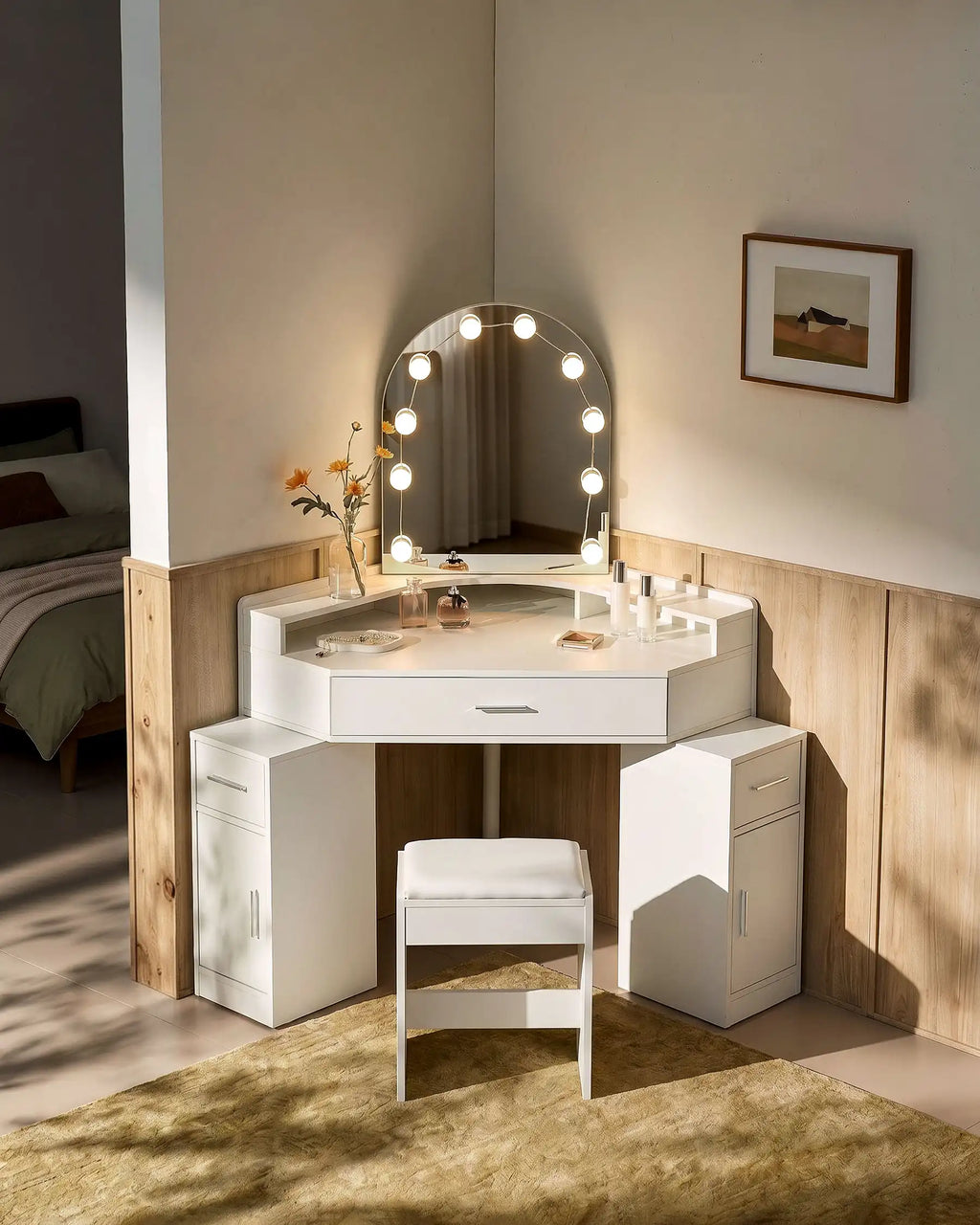 Rova Corner Dressing Table Set-1