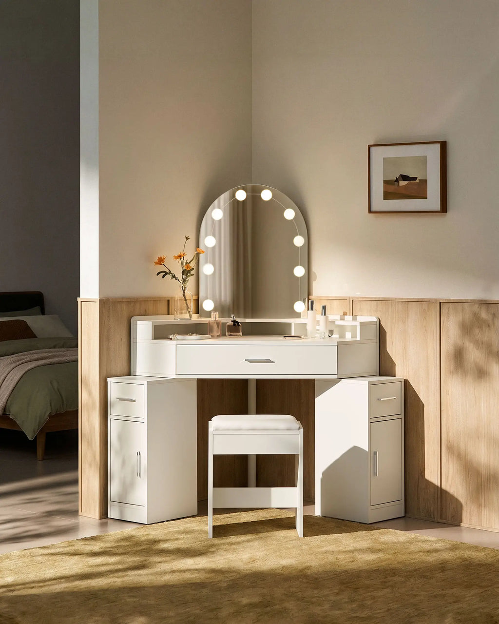 Rova Corner Dressing Table Set-0