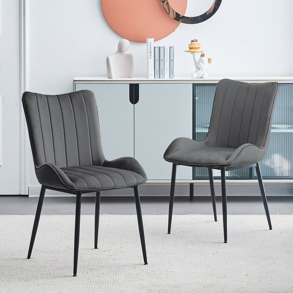 Myra Velvet Dining Chairs [Set of 2]-5