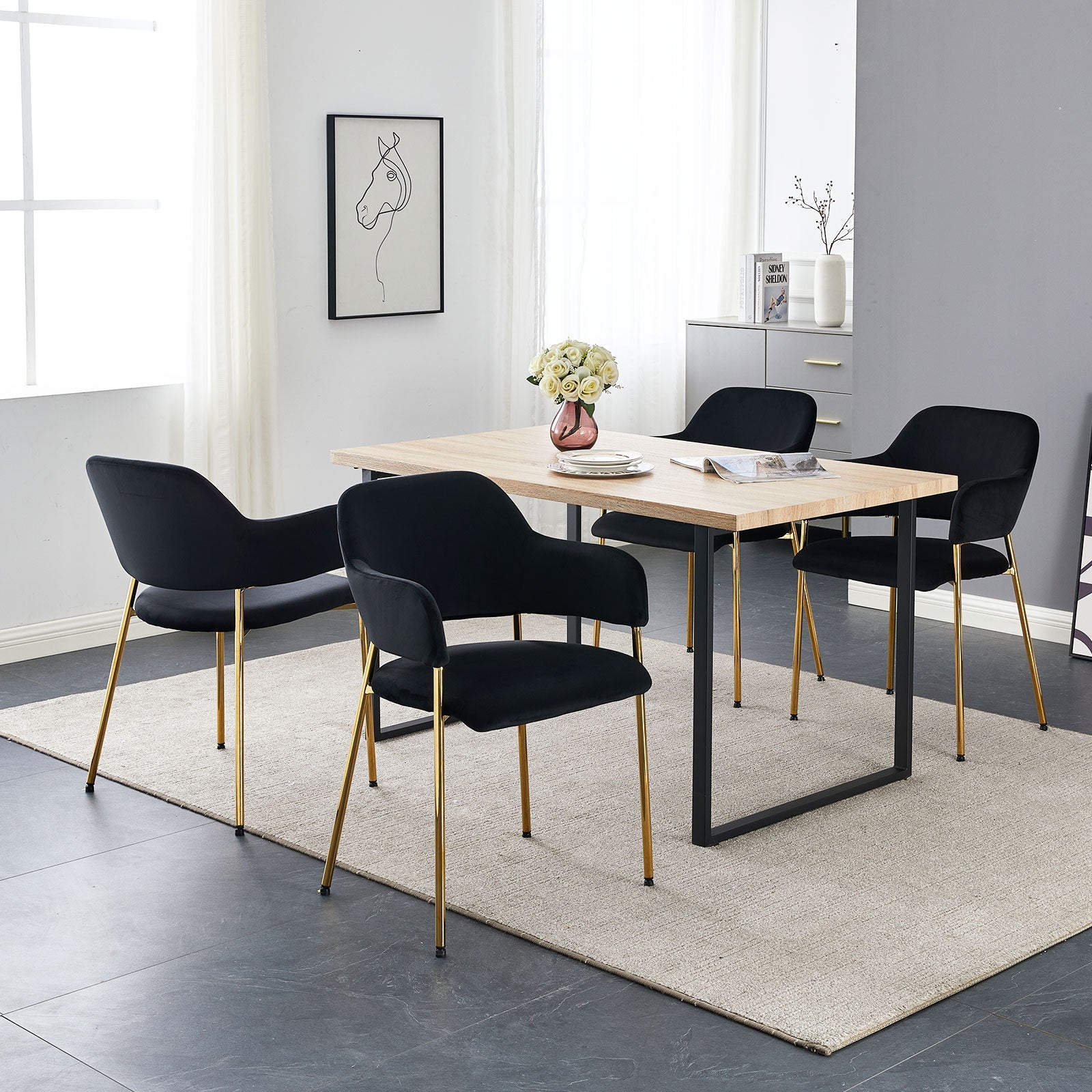 Lukka Velvet Dining Chairs [Set of 2]-2