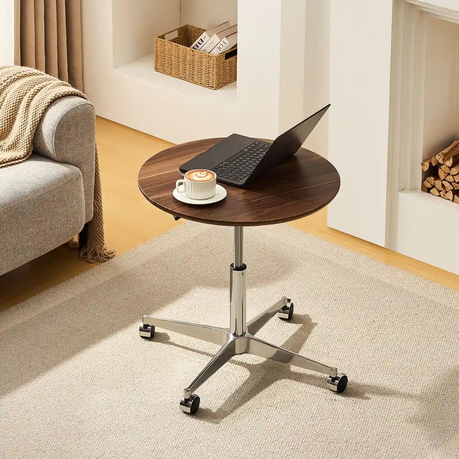 Vesna Round Side Table on Castors-4