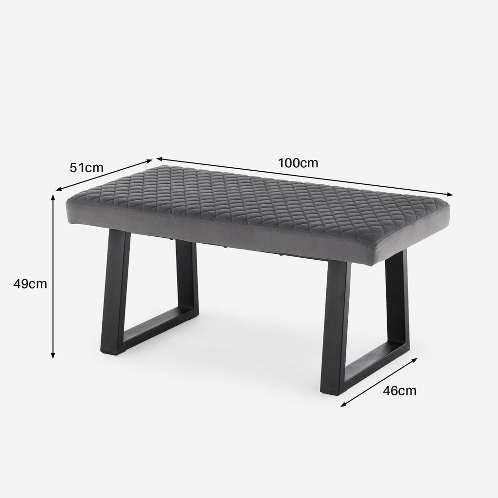 Wren Velvet Dining Bench End-of-Bed Bench-4