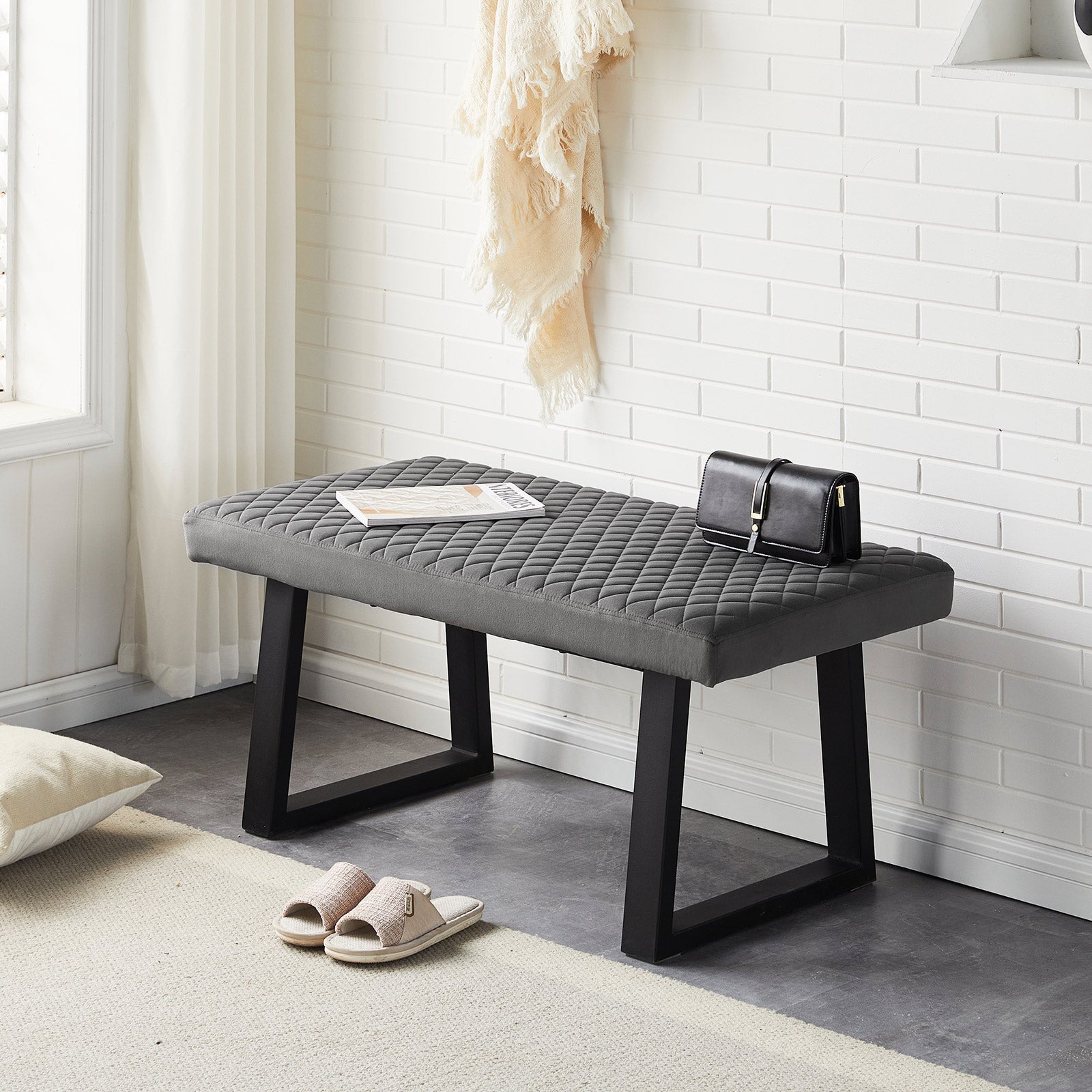 Wren Velvet Dining Bench End-of-Bed Bench-1
