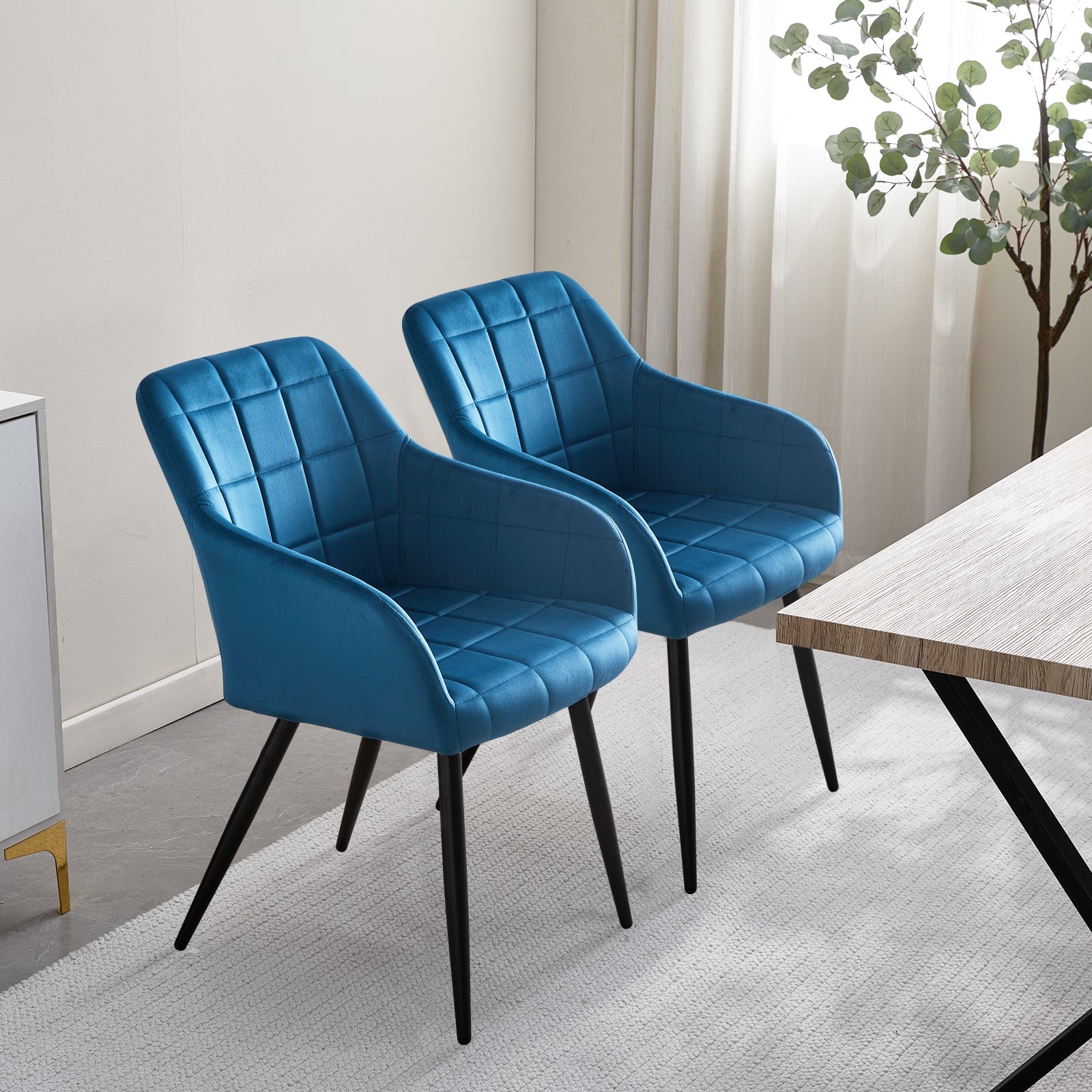 Bloor Velvet Dining Chairs [Set of 2]-5