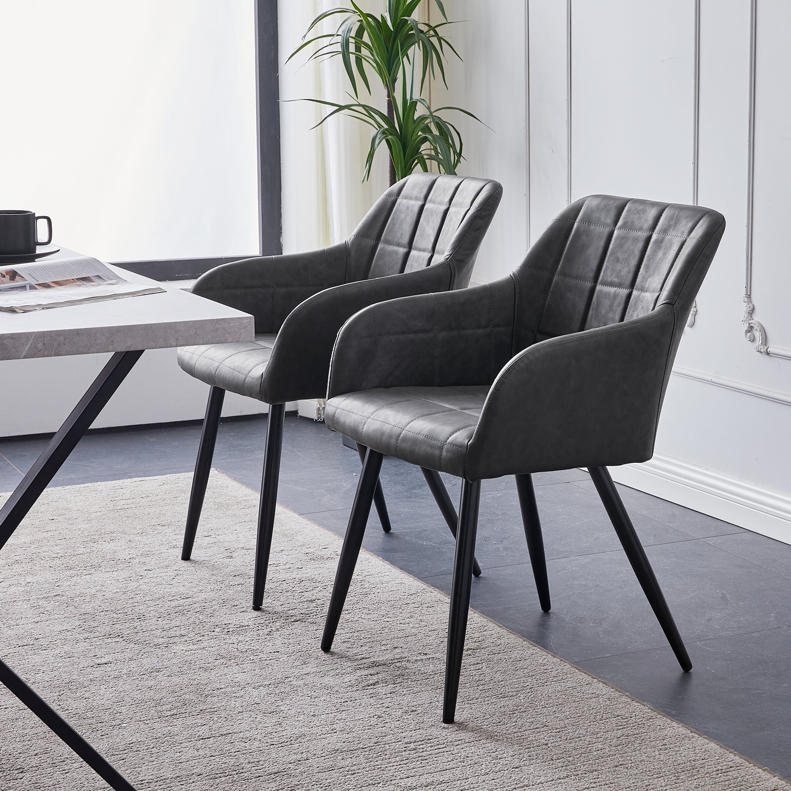 Bloor Faux Leather Dining Chairs [Set of 2]-5