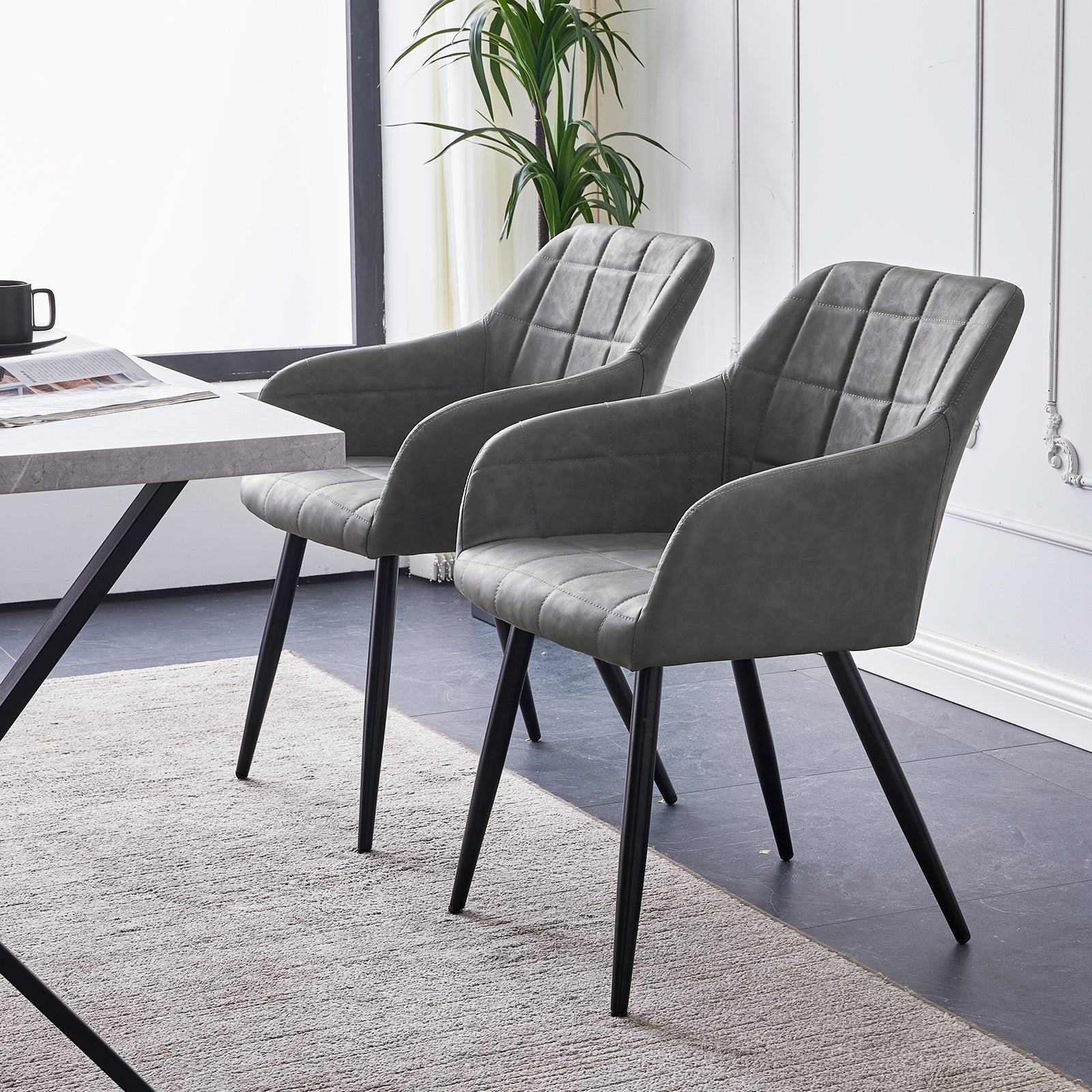 Bloor Faux Leather Dining Chairs [Set of 2]-7