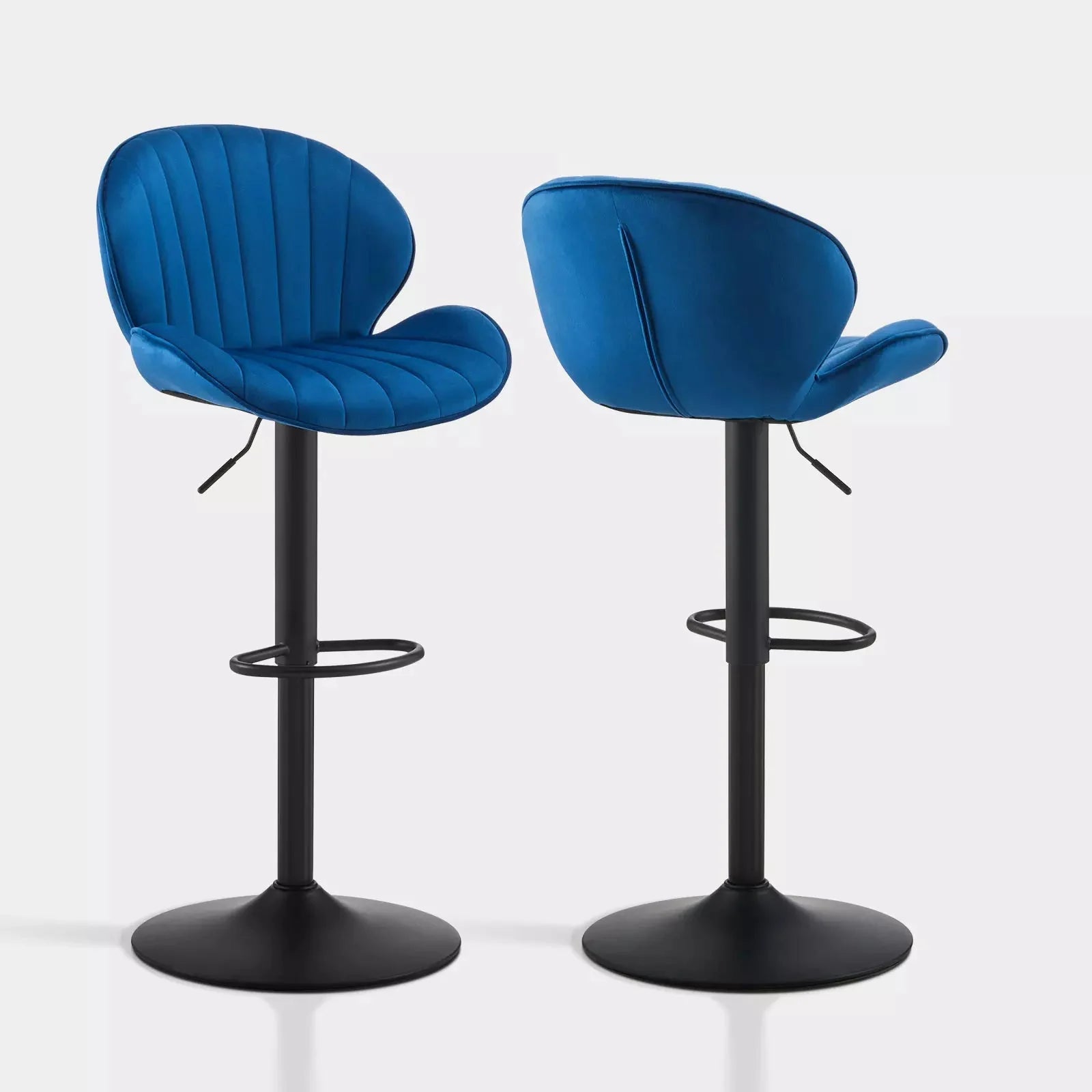 Caryol Velvet Bar Stool [Height Adjustable][Set of 2]-7